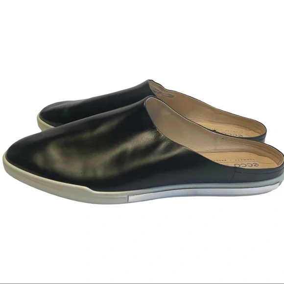 Sold on eBay ECCO Simpil Ballerina Black Leather Slip On Mules EU41 - Picture 2 of 11